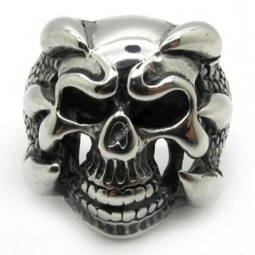 Claw Skull Biker Ring RVS