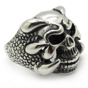 Claw Skull Biker Ring RVS