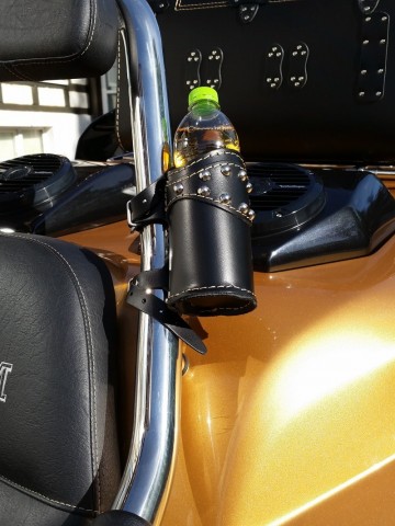 Leren blikjes houder